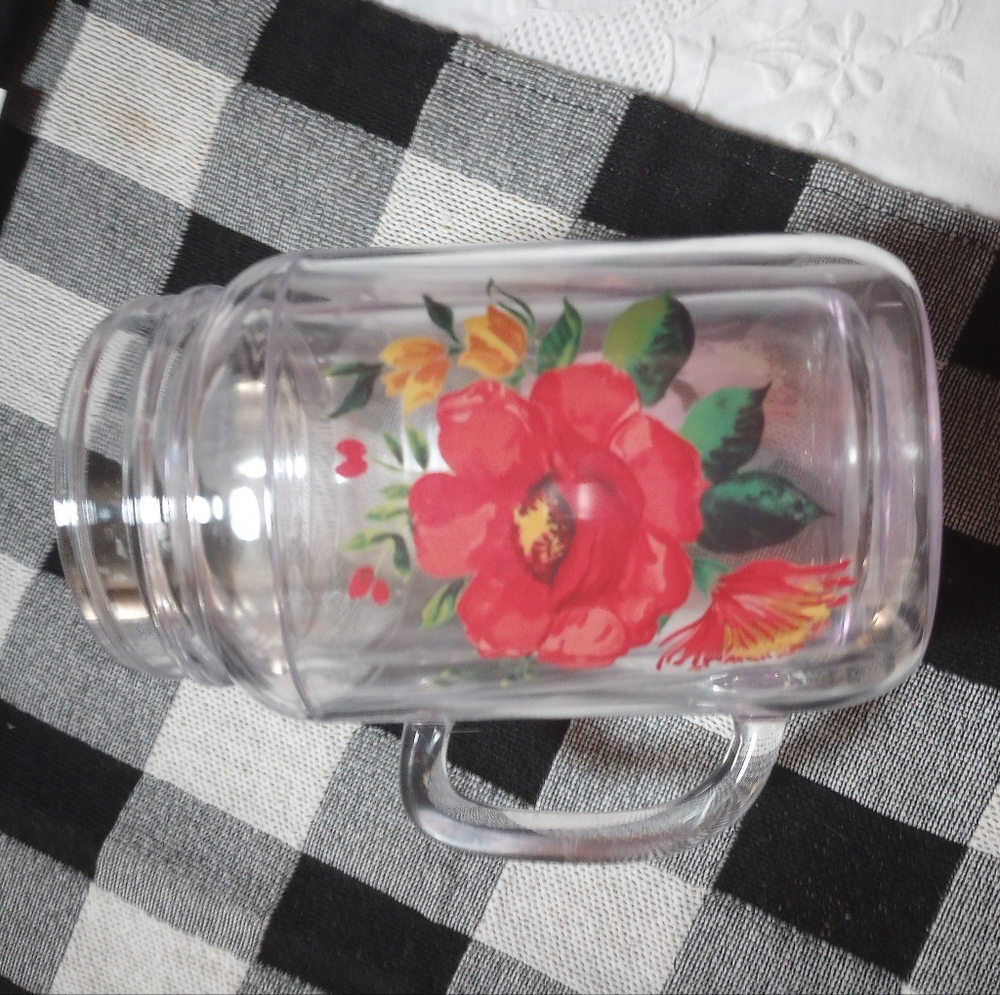 Pioneer Woman Floral Clear Mug with Handle - Picture 2 of 4